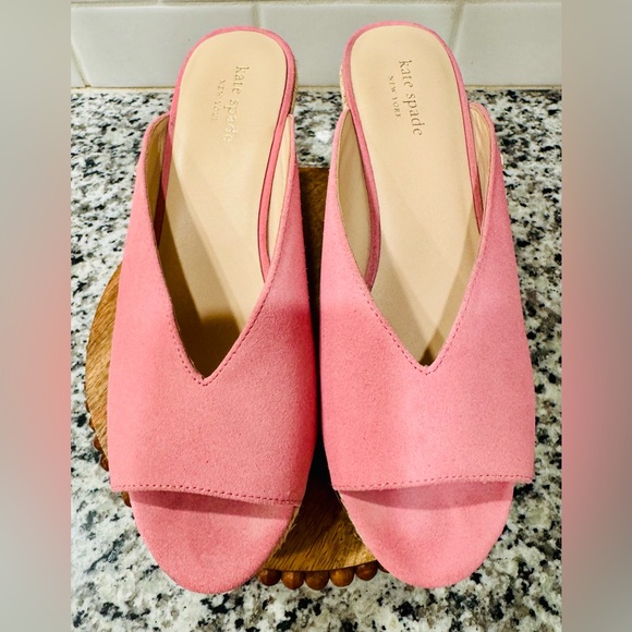 Kate Spade Thea Pink Suede Wedge Shoes‎ - Picture 3 of 7